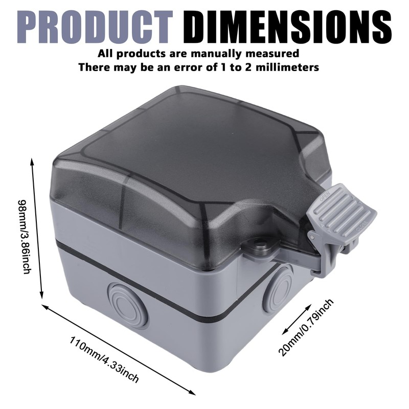 2 pieces outdoor socket, waterproof, IP66 outdoor socket, outdoor socket,