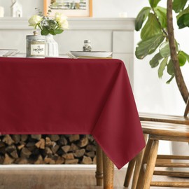 Horaldaily Burgundy Red Tablecloth 60×60 Inch Square, Stain and Wrinkle Resistant Washable Table Cloth, Decorative Polyester Table Cover for Party Picnic Dinner Decor