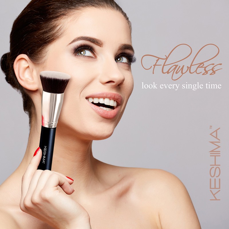 Keshima Flat Kabuki Foundation Brush Makeup Brush for Liquid, Cream
