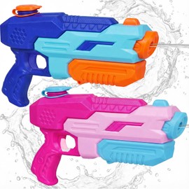 Ninonly Water Gun, 18.9 fl oz (530 ml), Large Capacity, Set of 2 for Kids, Strong Water Gun, Adults, 32.8 ft (10 m), Super Strong Distance, Pressurized Type, Water Guns, For Playing in Water, Pools & Rivers, Summer Vacation (Navy & Pink)