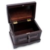 NOVICA Colonial Wood and Leather Jewelry Box, Brown 'Colonial Treasure'