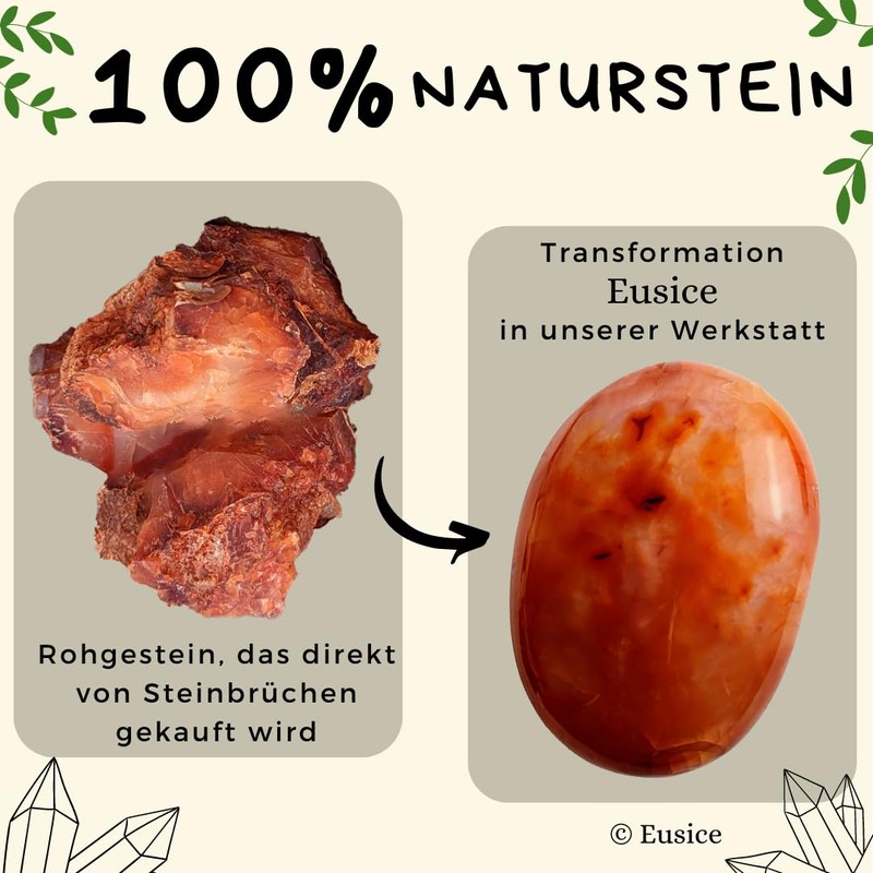 EUSICE - Carnelian Natural Stone, Healing Stone Joy & Dynamics,