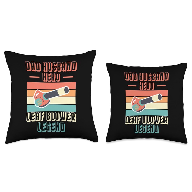Dad Husband Leaf Blower Legend Fathers Day Throw Pillow