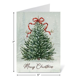 Current Evergreen Christmas Cards - Greeting Cards Set - Set of 18 Large 5 x 7-Inch Folded Cards, Themed Card Value Pack, Envelopes Included