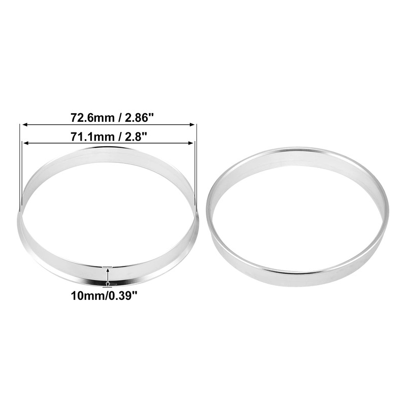 X AUTOHAUX Set of 4 Car Hub Centric Rings Aluminium