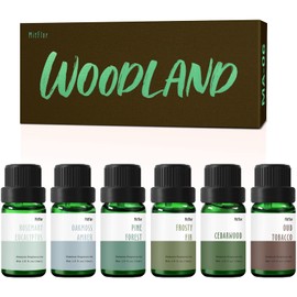 Fragrance Oil, MitFlor Woodland Set of Scented Essential Oils, 10ml x 6, Soap & Candle Making Scents, Essential Oils for Diffusers for Home, Pine Forest, Cedarwood, Oakmoss Amber & More