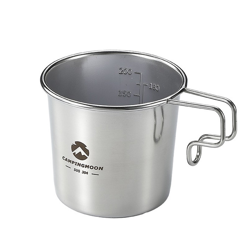 Four Outdoor Stainless Steel 210ml Sierra Cups with a Storage
