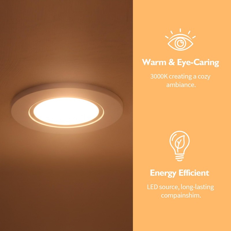 Jolux 5/6 Inch LED Can Lights Adjustable Recessed Retrofit Downlight,12W=60W,3000K