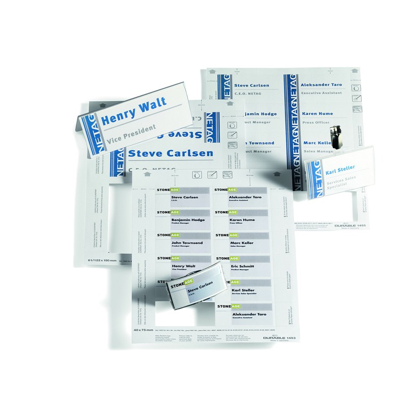 Durable Inserts for Duraprint Badgemaker Card 150gsm 30x60mm Ref 1451