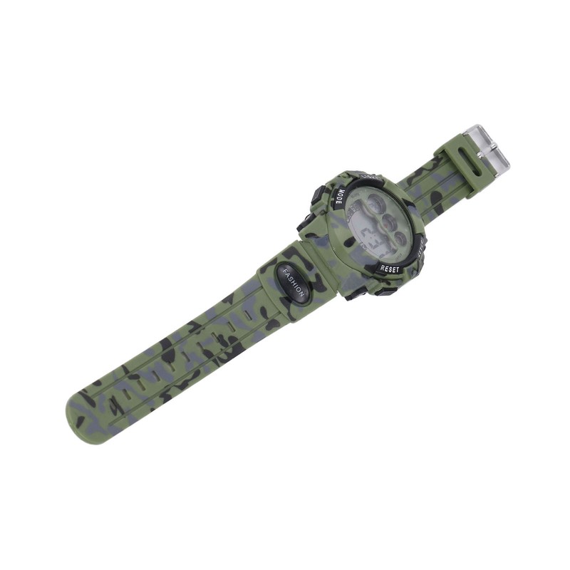 Camouflage Green Kids Watch 7 Colors LED 50M Waterproof Digital