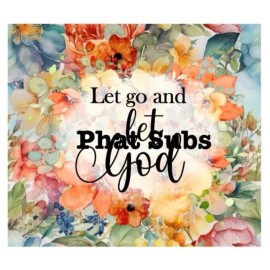 Unbranded 20oz Sublimation Tumbler Wrap Let Go And Let God Ready To Press Heat Transfer