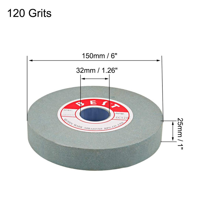 sourcing map 6-Inch Bench Grinding Wheels Green Silicon Carbide GC