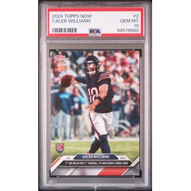 HOFSM.COM Hall of Fame Sports Memorabilia Graded 2024 Topps Now Caleb Williams #2 Rookie RC Football Card PSA 10 Gem Mint