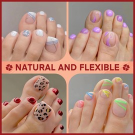 Toe Nail Tips Big Wide Squavol Nails 240pcs 15 Sizes Full Cover Matte Fake Soft Gel Tips Square Round Clear Toe Gel Nails