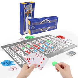 Sequence Juego de Mesa, Juego de Secuencia,Juego de Cartas con Tablero Plegable,Estrategia para 2-12 Jugadores,con Dados y Fichas de 3 Colores,Juegos de Fiesta para Familiares o Amigos(español)