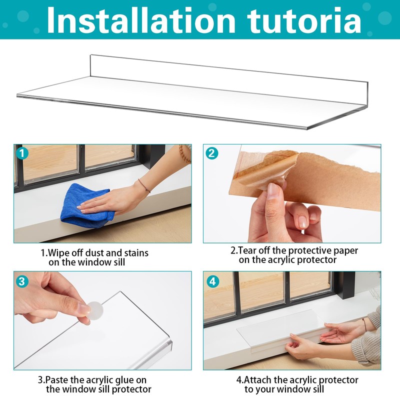Wenqik 3 Pcs Window Sill Protector(total length35.5'' x 5.25'' x