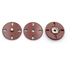 5Pcs/Set Snap Buttons Metal Buckle Buttons Invisible Buckle for Coat Clothing Sewing Accessories (#11 Brown, 15mm)