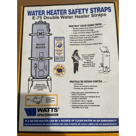 Watts Double Hot Water Heater Safety Straps, Watts Spacemaker E-75, 75 Gallon