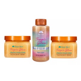 Tree Hut Exfoliante, Crema Y Gel De Baño Piel Radiante 3 Pzs