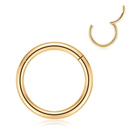 AROWRO 16G Nose Hoop Ring Septum Clicker Cartilage Hoop Earrings Cartilage Piercing Cartilage Tragus Helix Daith Earrings Helix Tragus Ring Helix Tragus Cartilage Piercing Jewellry 5mm Gold