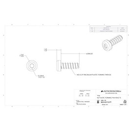 M2 X 6mm Plastic Thread Forming Screw Zinc Plated Steel Pan Head 6-Lobe Drive (100 Pcs) - M20-60-P-Z-PT