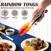 Rainbow Tongs for Cooking, Heat Resistant Stainless Steel Kitchen Tongs