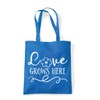 Love grows here (flower style) home statement [CM17FH] tote shopping