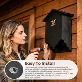Bat Houses for Outdoors for Tree, Large Double Chamber Bat Box for Outside, Wooden Bat House Kit for Bats to Land and Roost