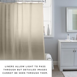 Bath Bliss PVC Heavy Weight Shower Curtain Liner | 4G | 70"x72" | Rust Resistant Copper Grommets | Magnetic Hem | Beige