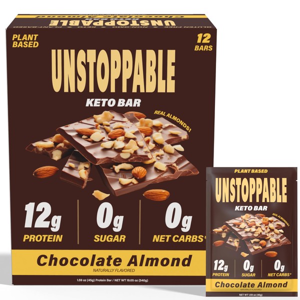 UNSTOPPABLE Vegan Protein Bars, High Protein, Plant Based, Gluten Free,