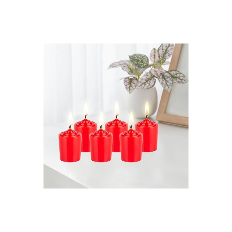 Red Unscented 15 Hours Votive Candles Pack of 12