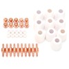 40Pcs Plasma Cutter Consumables Cutting Extended Electrode Electric Nozzle Ceramic