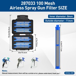 21 Pack 287033 Airless Spray Gun Filter 100 Mesh Compatible for Spray Gun Contractor II and FTx II,with a Box