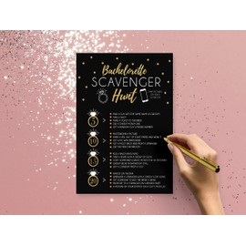 Your Main Event Prints 25 Bachelorette Scavenger Hunt Party Games, Drinking Game and Dares, Fun Novelty Cards for Girls Night Out