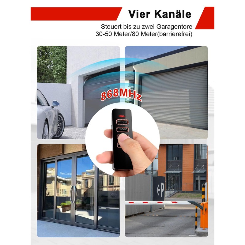 Wvoillty Garage Door Opener, Handheld Transmitter, 868 MHz, Garage Door