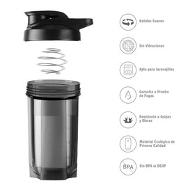 THBPMU (2 piezas) 500ML Botella para Proteina de CocteleraBotella Deportiva de Protena, Vaso Agitador de Protena con Mezclador, Sin BPA y 100 a...    