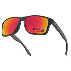 iLikeo PRO+ Polycarbonate Polarized Replacement Lenses for Oakley Holbrook Metal OO4123 Sunglasses - Fire Red