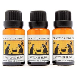 Crazy Candles Witches Brew (Made in USA) 3 Bottles 1/2 Fl Oz Each (15ml) Premium Grade Scented Fragrance Oil
