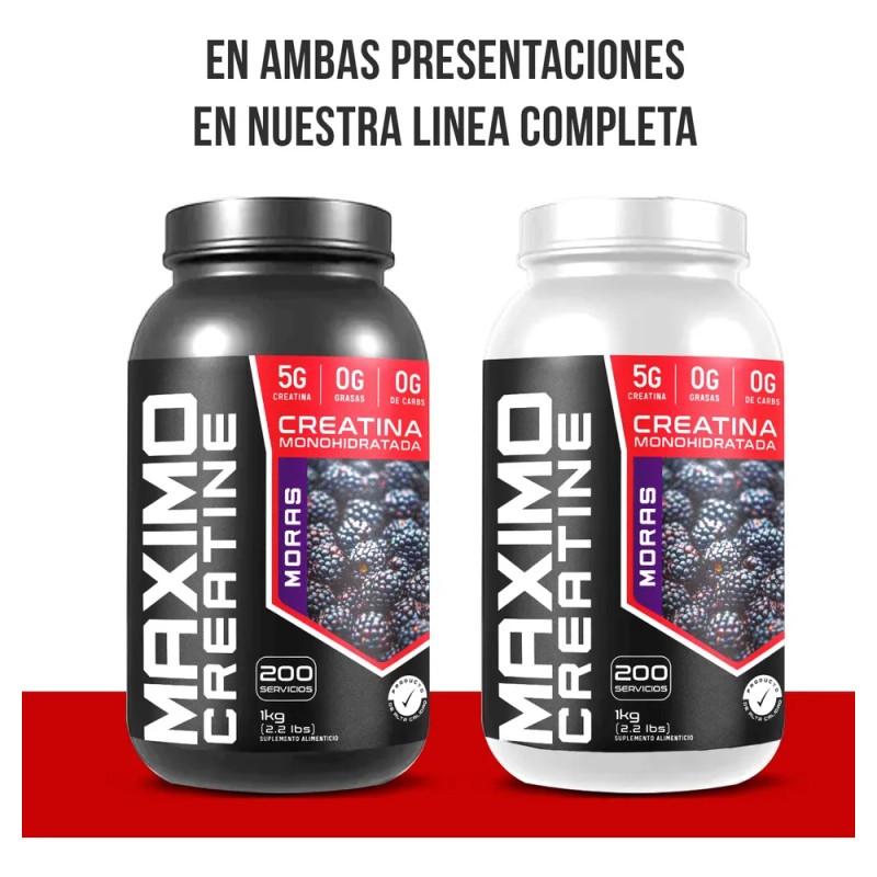 Duo Creatinas Máximo 1kg + Creatina 1kg Con 200 Servicios.