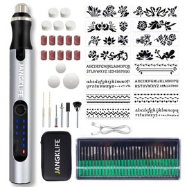 JANGKLIFE USB Rechargeable Engraving Pen with 42 Bits, Mini Rotary Tool kit,Engraver for Wood, Metal, Glass, and Plastic - Ideal for DIY, Jewelry, and Model Making