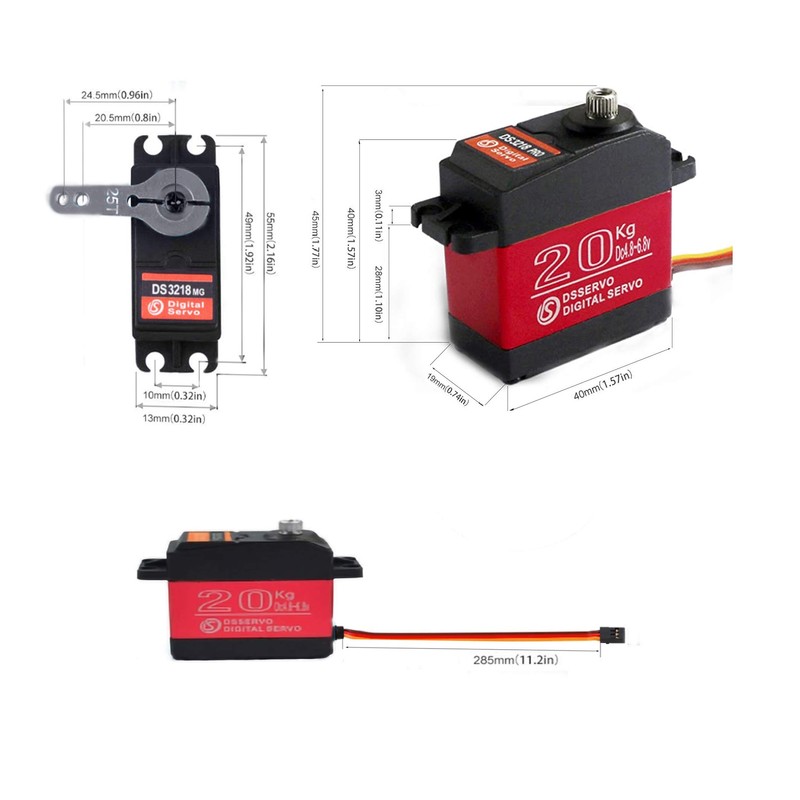 ZOSKAY Servo High Torque Metal Gear Standard Digital Servo 25KG/0.13S