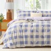MUXHOMO Duvet Cover King Size, 3 Pieces Plaid Duvet Cover