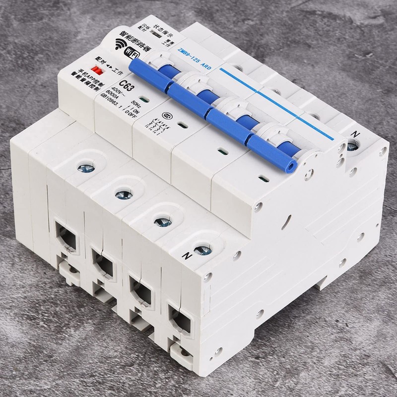 Intelligent Circuit Breaker, WiFi 4P Wireless Remote Control Switch, 25A