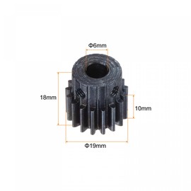 uxcell 1Mod 17T Pinion Gear 6mm Bore Hardened Steel Motor Rack Spur Gear with Step for RC Car Truck Buggy Gear Drive, 2 Set