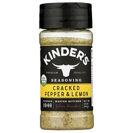 Kinder's Organic Cracked Pepper & Lemon Seasoning, USDA Organic, Gluten Free, 3.5 Ounce (Pack Of 8)
