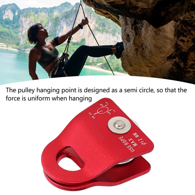 20KN Climbing Pulley Aluminum Mg Alloy Downhill Side Plate Single