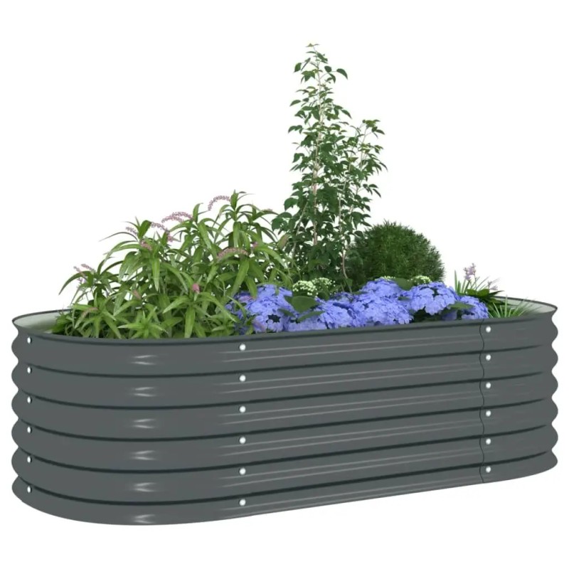 Galvanized Steel Gray 63"x31.5"x17.3" Garden Raised Bed Premium Garden SuppliesColor: