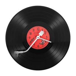Smallterm European Retro Nostalgic Ultra-Quiet Clock Vinyl Record Personality Wall Clock Cafe Bar Decorative Wall Clock