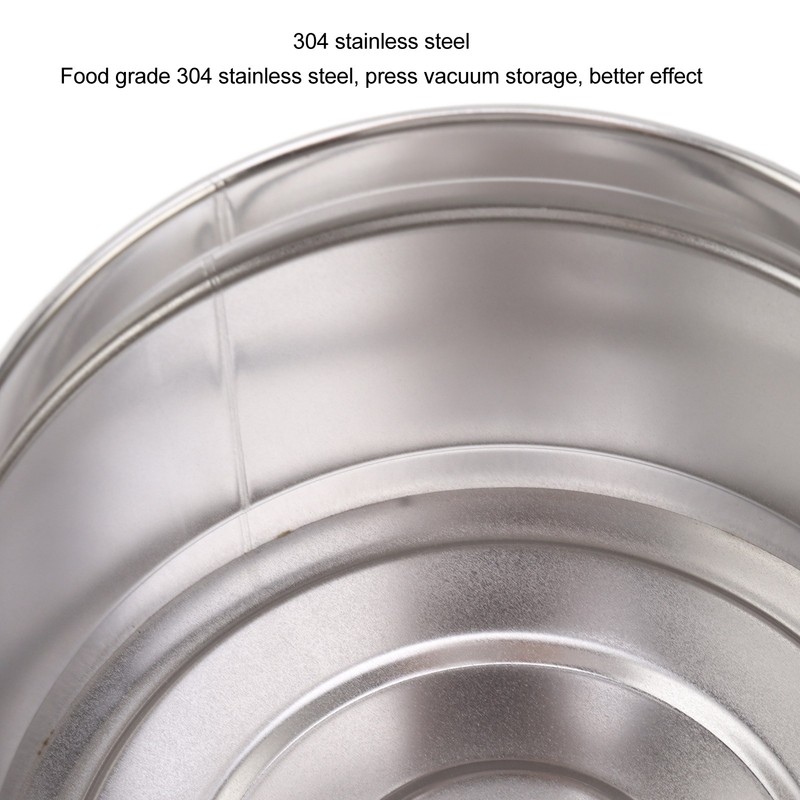 Vacuum Sealed Coffee Container 304 Stainless Steel Press Type Airtight