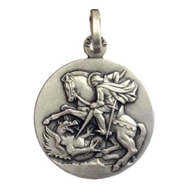 925 Sterling Silver Saint George Medal with 925 Sterling Silver Chain